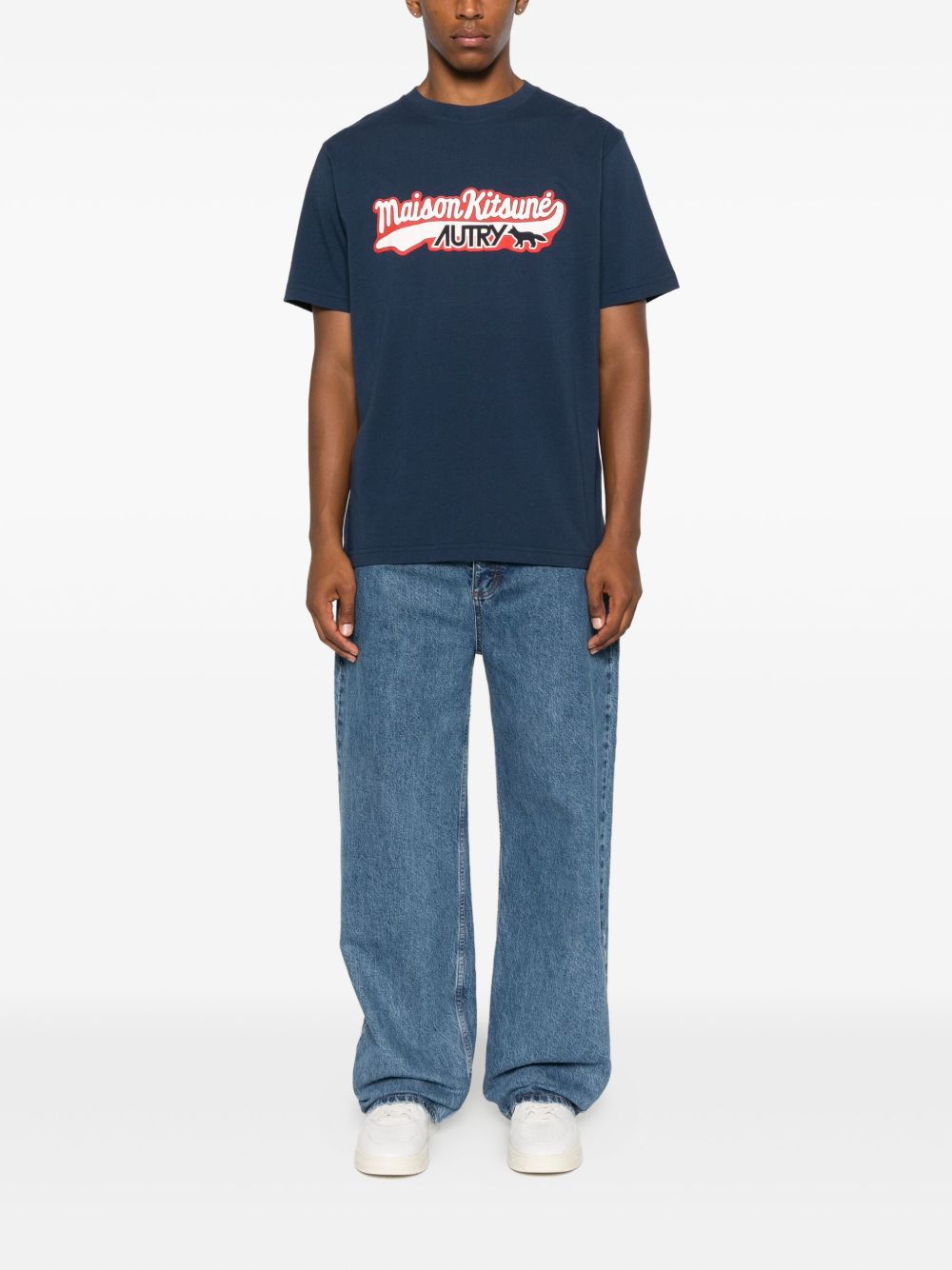 Maison Autry X Maison KitsuneロゴコットンTシャツ - Image 8