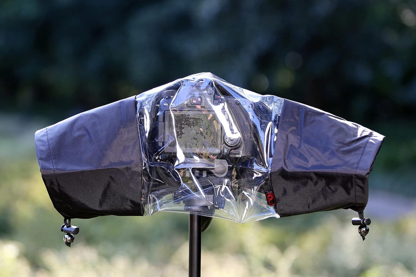 JJC SLR Rain Cover Camera Rain Cover Lens ≤18x14x34cm Suitable Dual Waterproof Zipper Design Transparent Window Sony A7RIV A7RIII A7R A7SIII A7SII A7S A7III A7II A7 RX10 M4 M3 M2 A6600 A6500 400 A