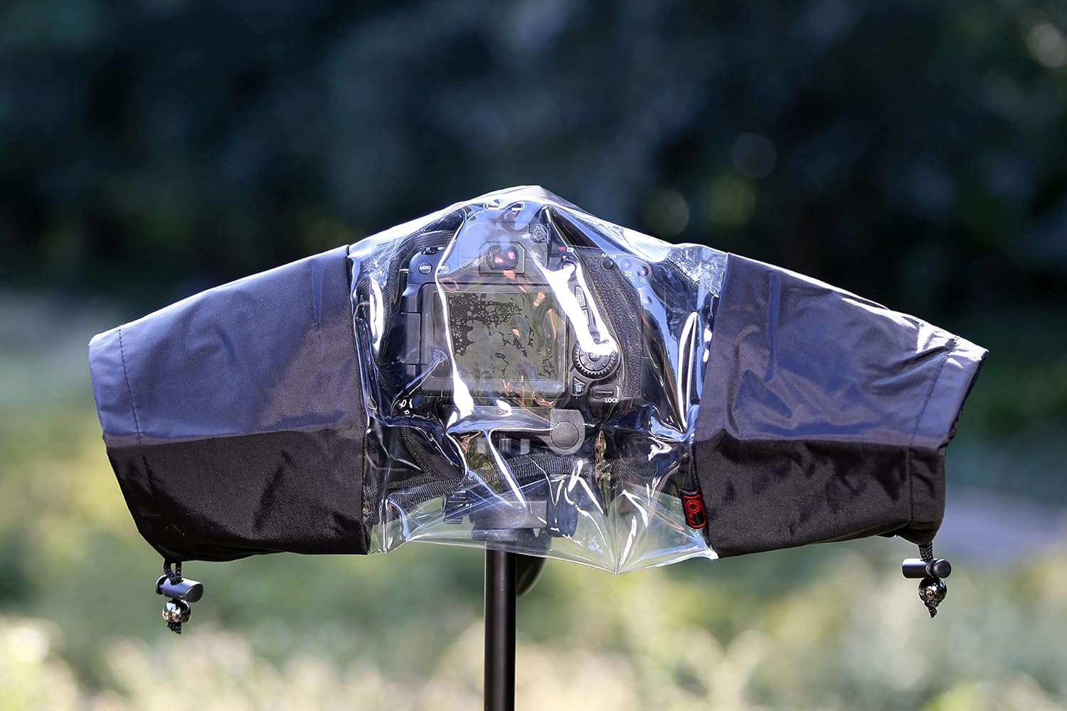 JJC SLR Rain Cover Camera Rain Cover Lens ≤18x14x34cm Suitable Dual Waterproof Zipper Design Transparent Window Sony A7RIV A7RIII A7R A7SIII A7SII A7S A7III A7II A7 RX10 M4 M3 M2 A6600 A6500 400 A