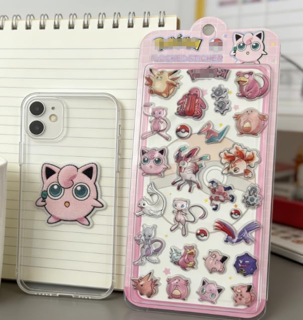 3D Pokemon Stickers, 4 Pieces, Relief Sticker Set, Pikachu Marshmallow Style, Tile, Notebook, Cute, Gift for Kids, Popular, Small Item
