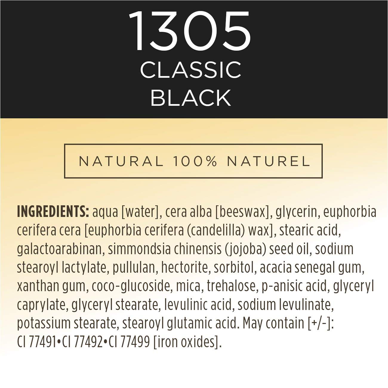 Máscara de pestañas, pestañas alargadas Burt's Bees 100% natural, negro clásico