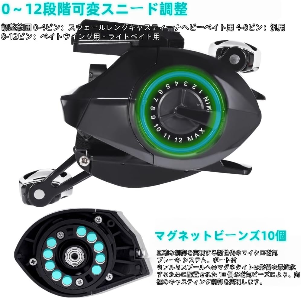 Deronder Baitcasting Reel, Electric Fishing Reel, Fly Fishing Reel, Digital Display, Smooth Wind, Lightweight, Large Resistance, USB Rechargeable, Solar Power, Left/Right Handle, Max Drag 10KG Gear