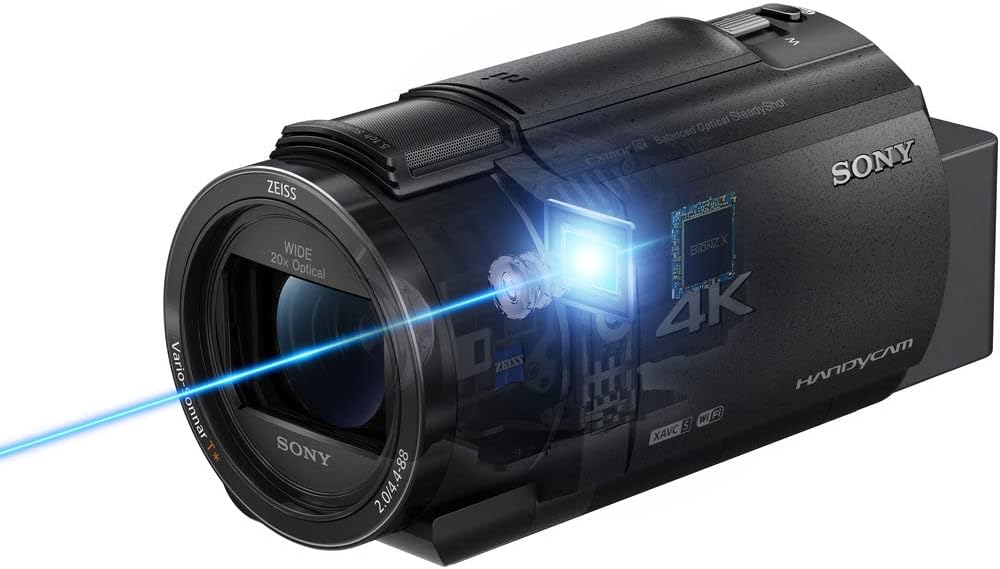 Sony FDR-AX43 UHD 4K ハンディカムカメラ (FDRAX43/B) + 64GB メモリーカード + バッグ + カードリーダー + フレキシブル三脚 + メモリーカードウォレット + レンズクリーニングキット - バンドル