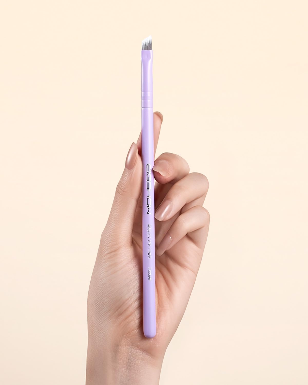 EIGSHOW Eyeliner Brush, Silver Ion, Extra Fine Makeup Brush, Makeup Brush, Eyebrows, High Quality Fiber Bristle, Soft, Easy to Draw, Wooden Pattern Purple (E835MP)