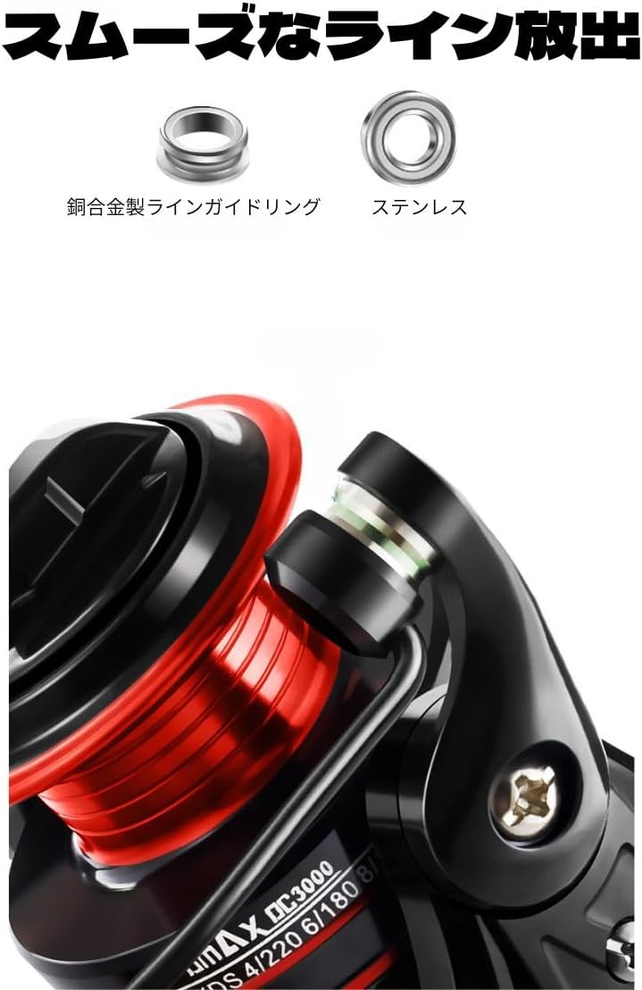 スピニングリール 1000番 2000番 3000番 4000番 5000番 6000番 7000番 釣り リール 遠投 最大ドラグ力12KG 海釣り 川釣り 湖釣り 防波堤 渓流釣り 釣り具 [並行輸入品]