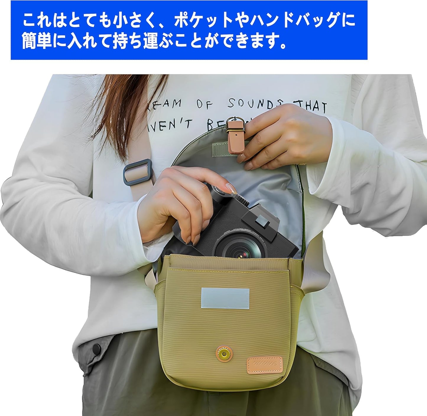 Fsjun Mirrorless SLR Camera 4K Ultra HD 48MP Wide Angle Lens, All-in-One Vlogging Camera with 3'' 180° Flip Screen and Digital Zoom