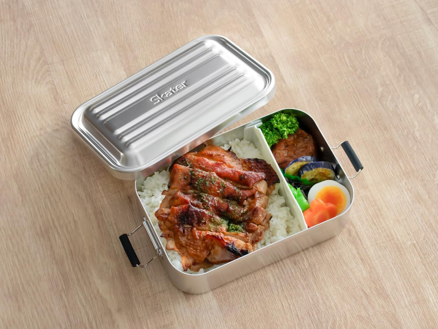 Skater AFT10B-A Aluminum Lunch Box, Fluffs Easily, Large Capacity, 33.8 fl oz (1000 ml), Men’s, Silver