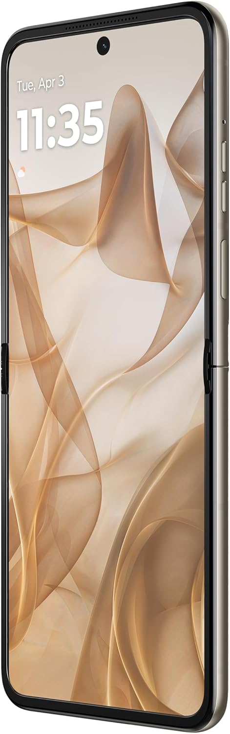 Motorola razr 50, 12 GB, 512 GB, Sand Cream, SIM Free Smartphone, Main Unit, Device, Folding Smartphone, NFC/FeliCa Compatible, Authorized Dealer Product, 6.9 inches, OLED, FHD+, IPX8 Waterproof and