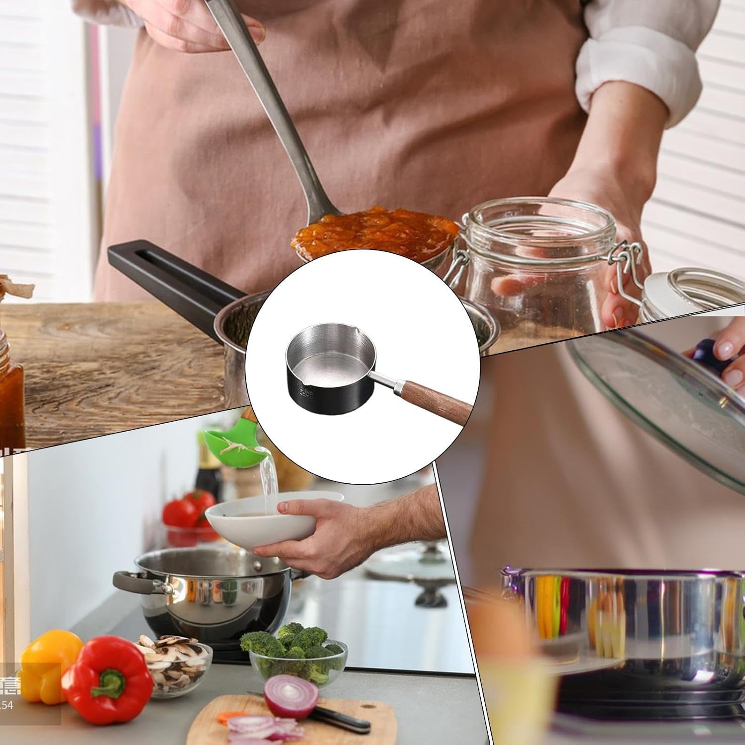 YNPQTDS 7.7 x 2.7 inches (19.5 x 6.9 cm), Snow Flat Pot, One-Handed, Stainless Steel, Living Alone, Single Pot, Foaming Surface, Ramen, Udon, Fried Eggs, Suitable for Stove/Induction Cooker, Kitchen
