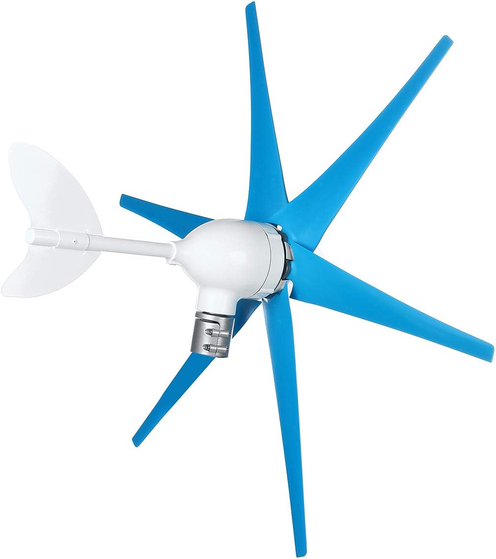 風力タービン発電機、90000Wフープタイプ6ブレード12V風力タービン発電機キット+充電コントローラー風車発電機