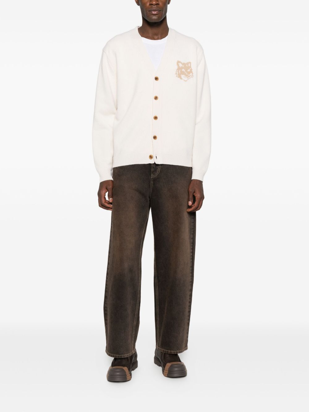 Maison Maison Kitsune' ウール V ネック カーディガン - Image 8