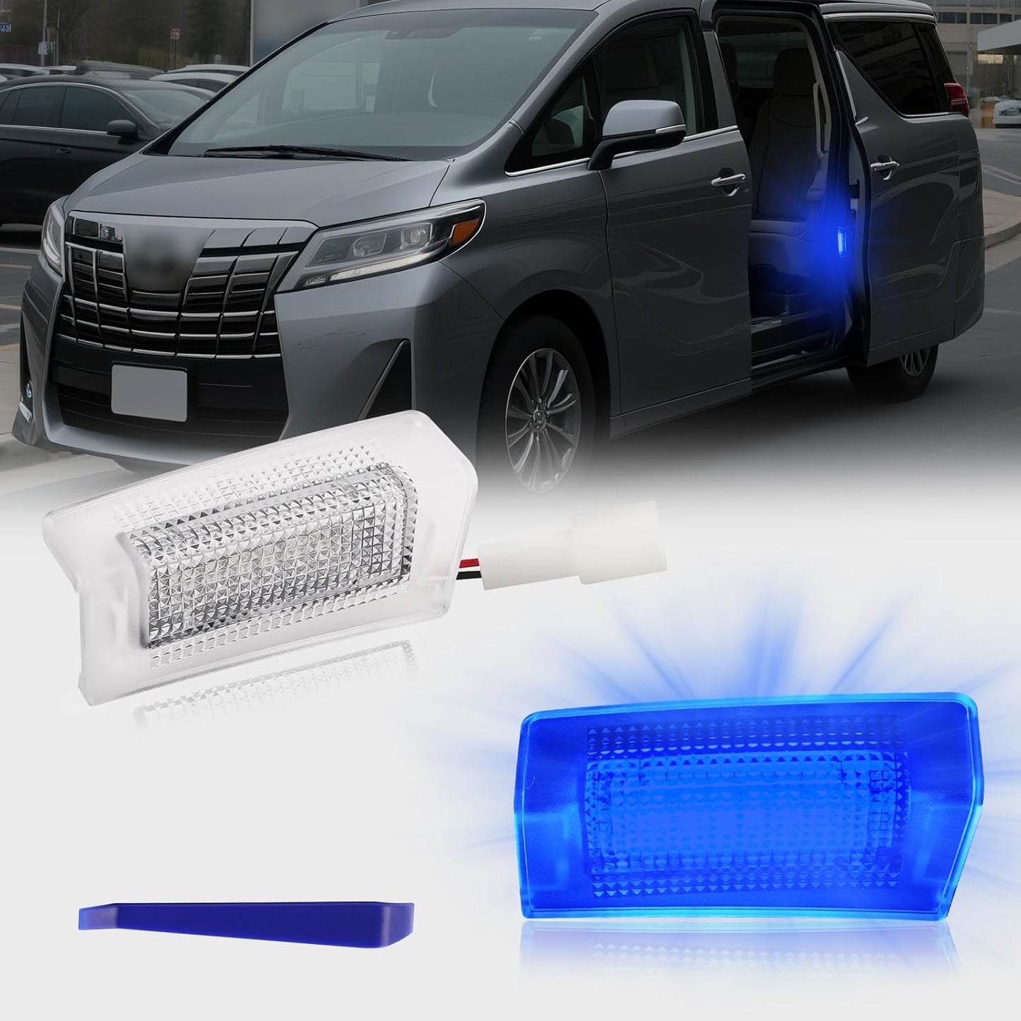 POPMOTORZ Toyota Alphard 40 Series Vellfire 40 Courtesy Lamp, 3 Row Chip LED, Sliding Door Spot Lamp, Door Welcome Light, Rear Sliding Door Dedicated Design for Toyota Vehicles, Genuine Replacement