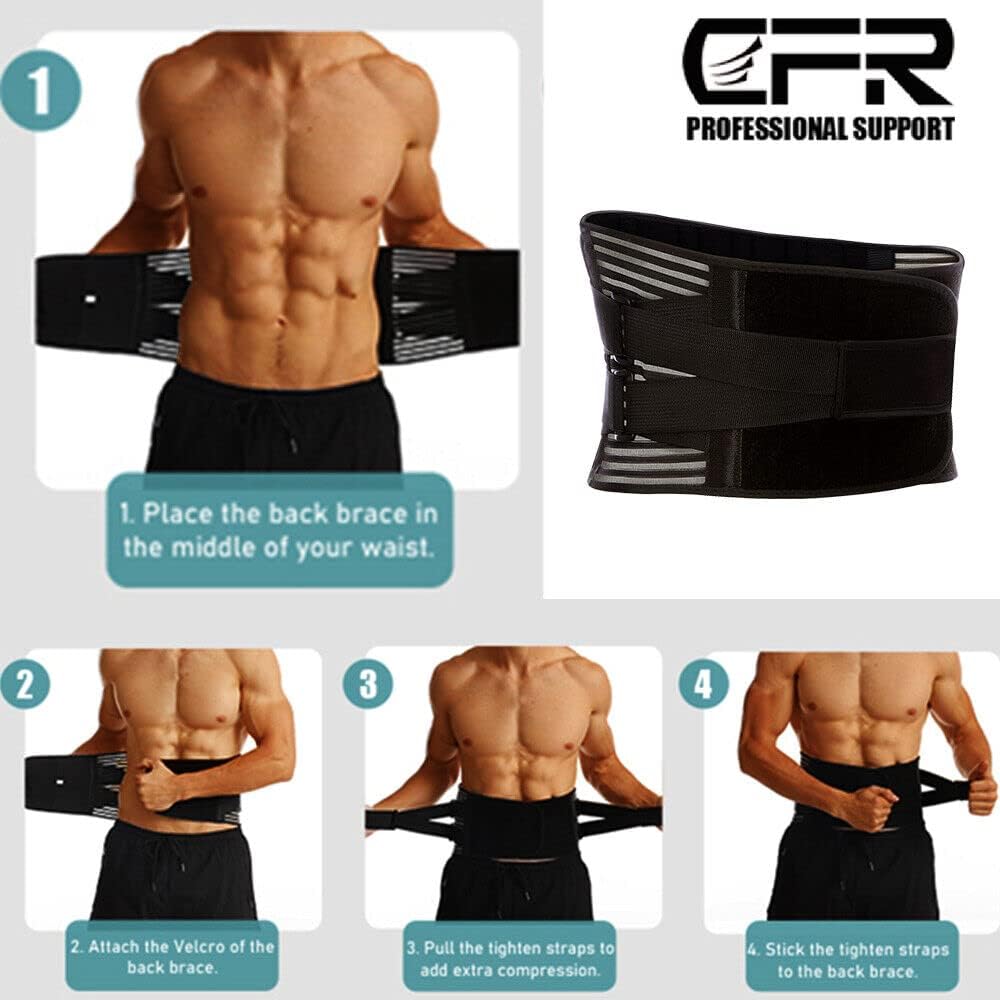 Back Support Lumbar Fixer Pain Relief Lumbar Support Belt Sciatica Men Women (L)