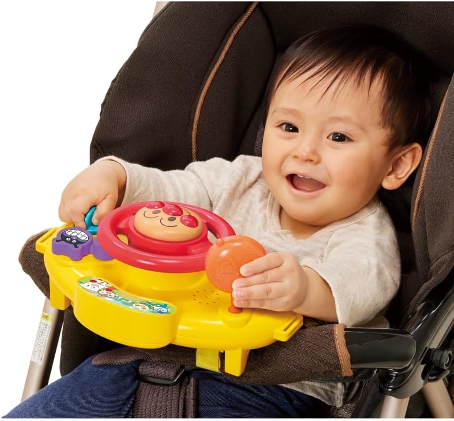 Agatsuma Anpanman Lots of Talking Melody Steering Wheel, Good for Taking with You, Recommended Age: 10 Months and Up