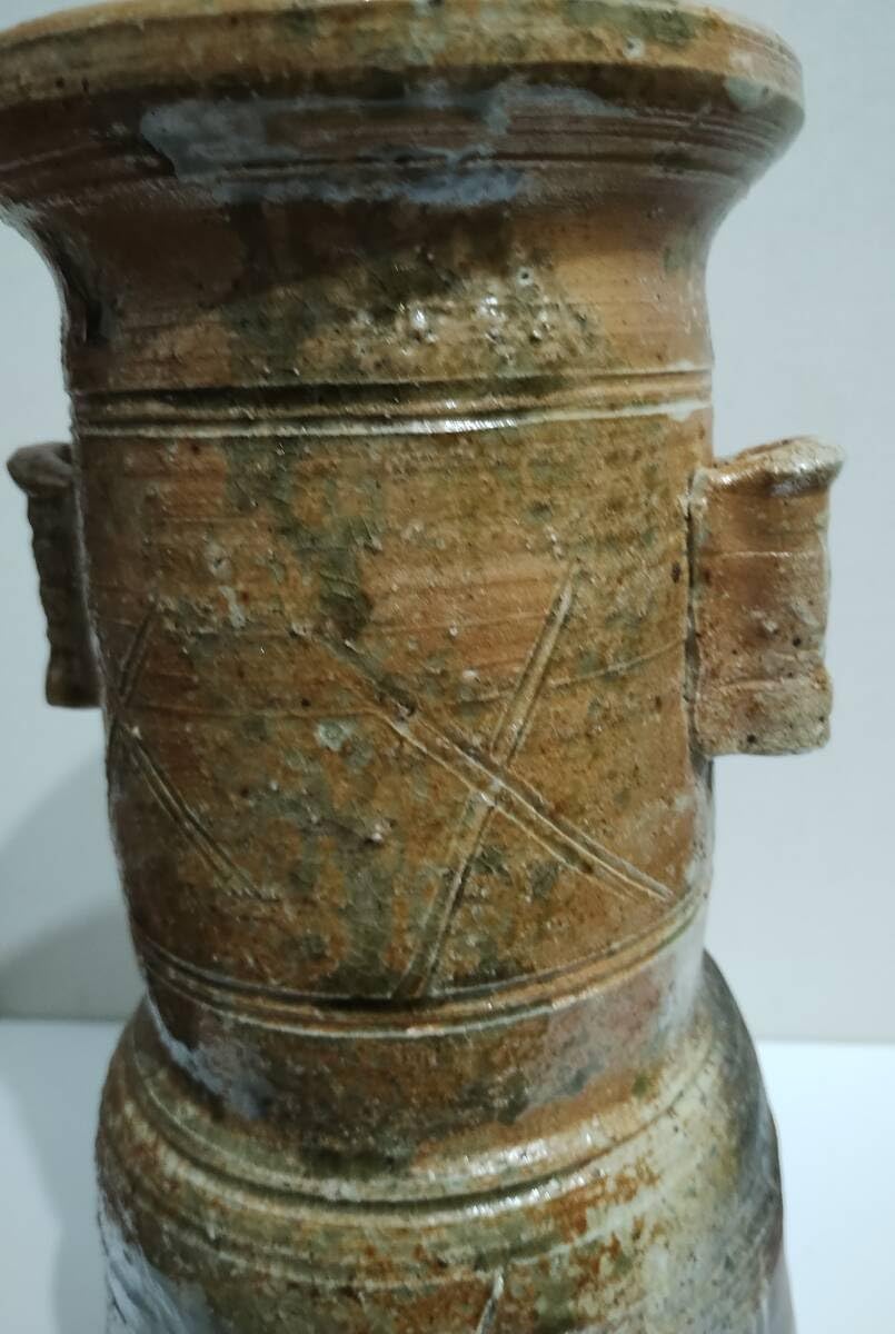 伊賀焼 香山 花器 伝統工芸品 茶道具 双耳花生