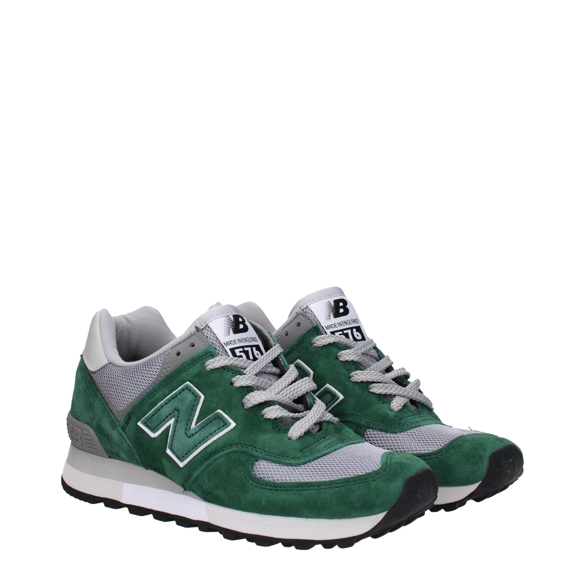 Designer Brand 女性を走るニューバランススニーカー布地緑/灰色 - Image 8