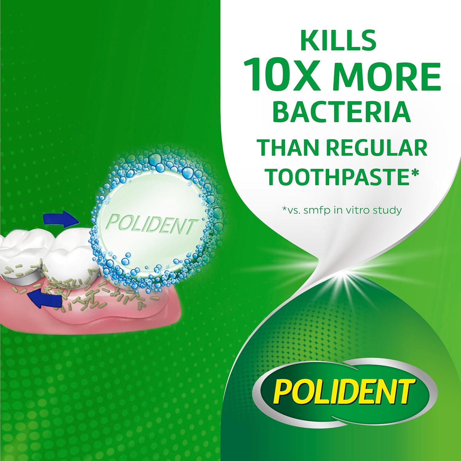Polident Tabletas limpiadoras antibacterianas para aparatos dentales de 3 minutos, 90 unidades (paquete de 2)