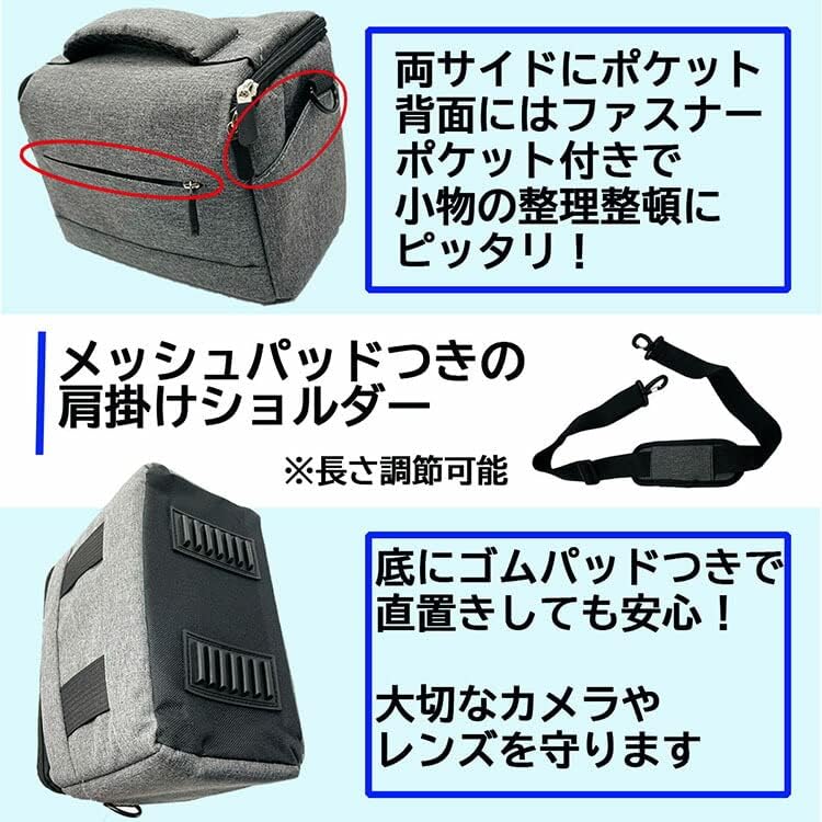 CYBERGARAGE COOLPIX P1100 REF Camera Bag, Men's, Camera Bag, Shoulder Handbag, Shoulder Strap, Compatible with DSLR and Lens Storage, Camera Case, Camera Bag, Belt Loop, Nikon Coolpics P1100, SLR