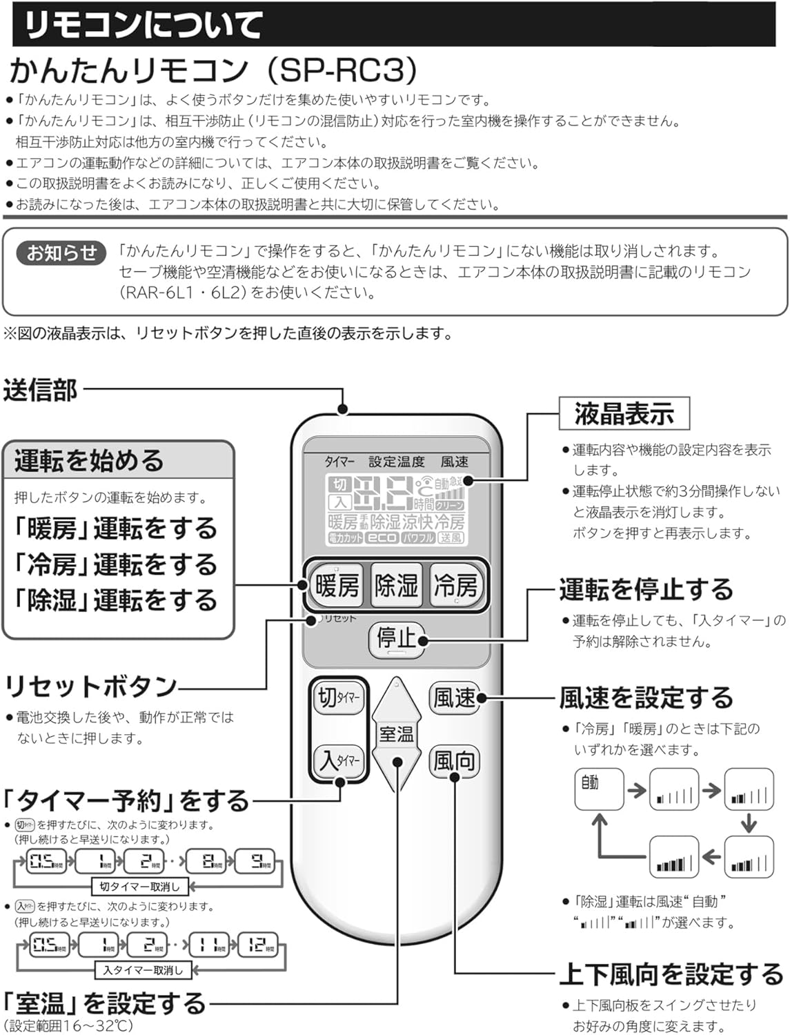 Hitachi Remote Control Air Conditioner General Purpose SP-RC3 Easy Remote Control for Air Conditioners, Replacement SP-RC3 Compatible, Hitachi Appliances Sold Separately