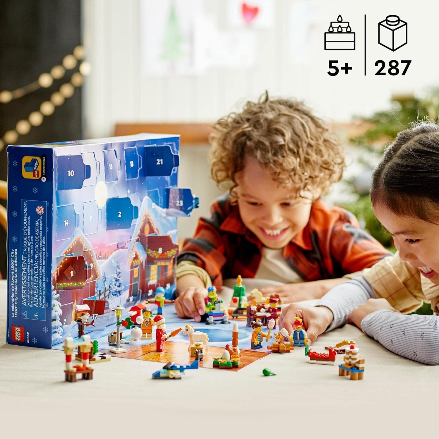 LEGO City Advent Calendar 60352 Toy Blocks, Present, Holiday, Anniversary, Boys, Girls, 5 Years Old