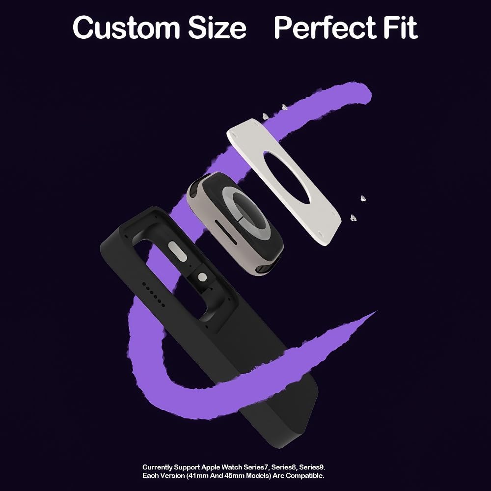 Apple Watch Series 7/8/9 Retro Gaming Protective Cover for iWatch Pod Expander, White/Black (Black)