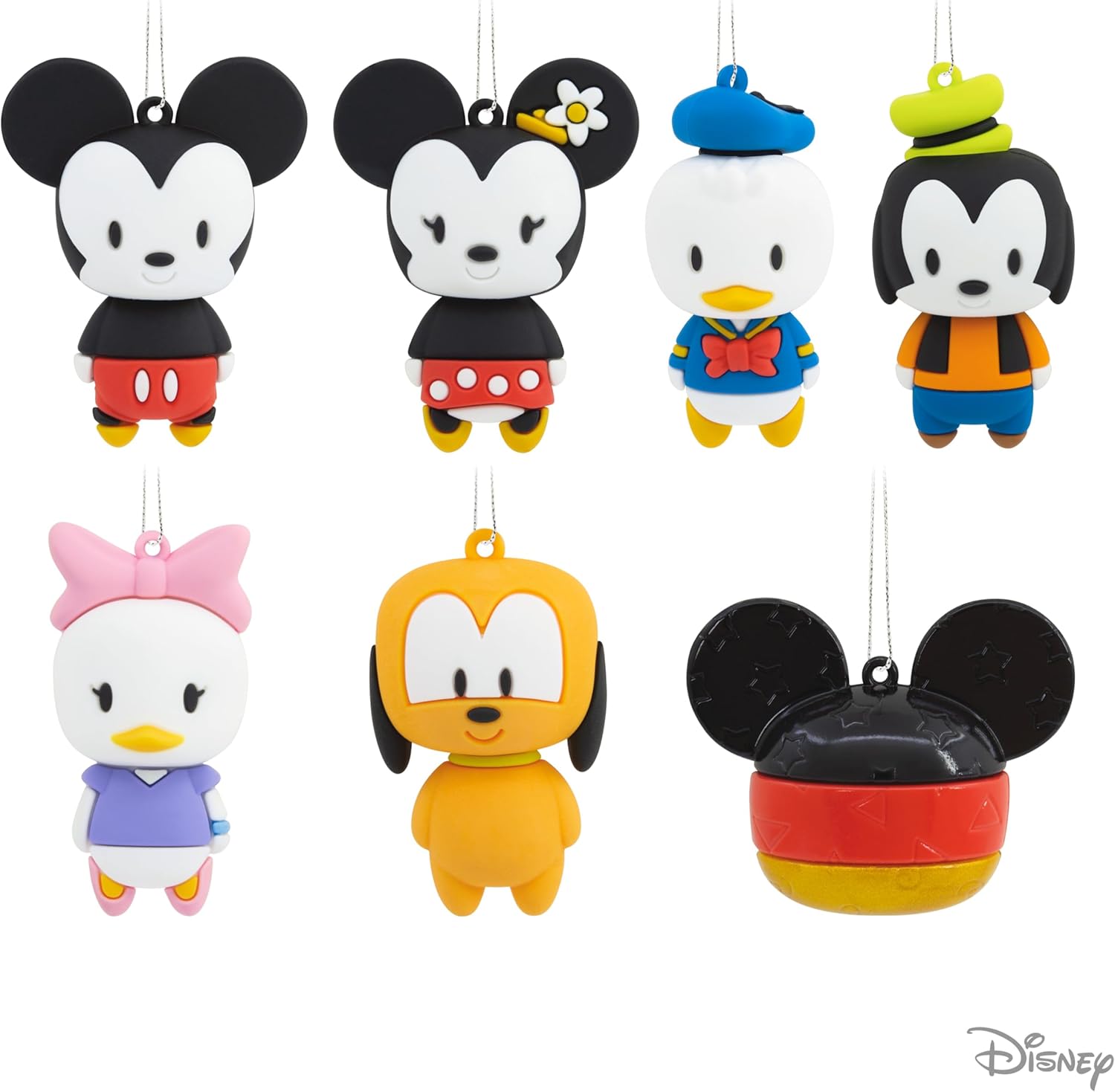 Hallmark Adornos de Navidad de Disney Mickey Mouse Misterio, Resistente a Romper, Juego de 2