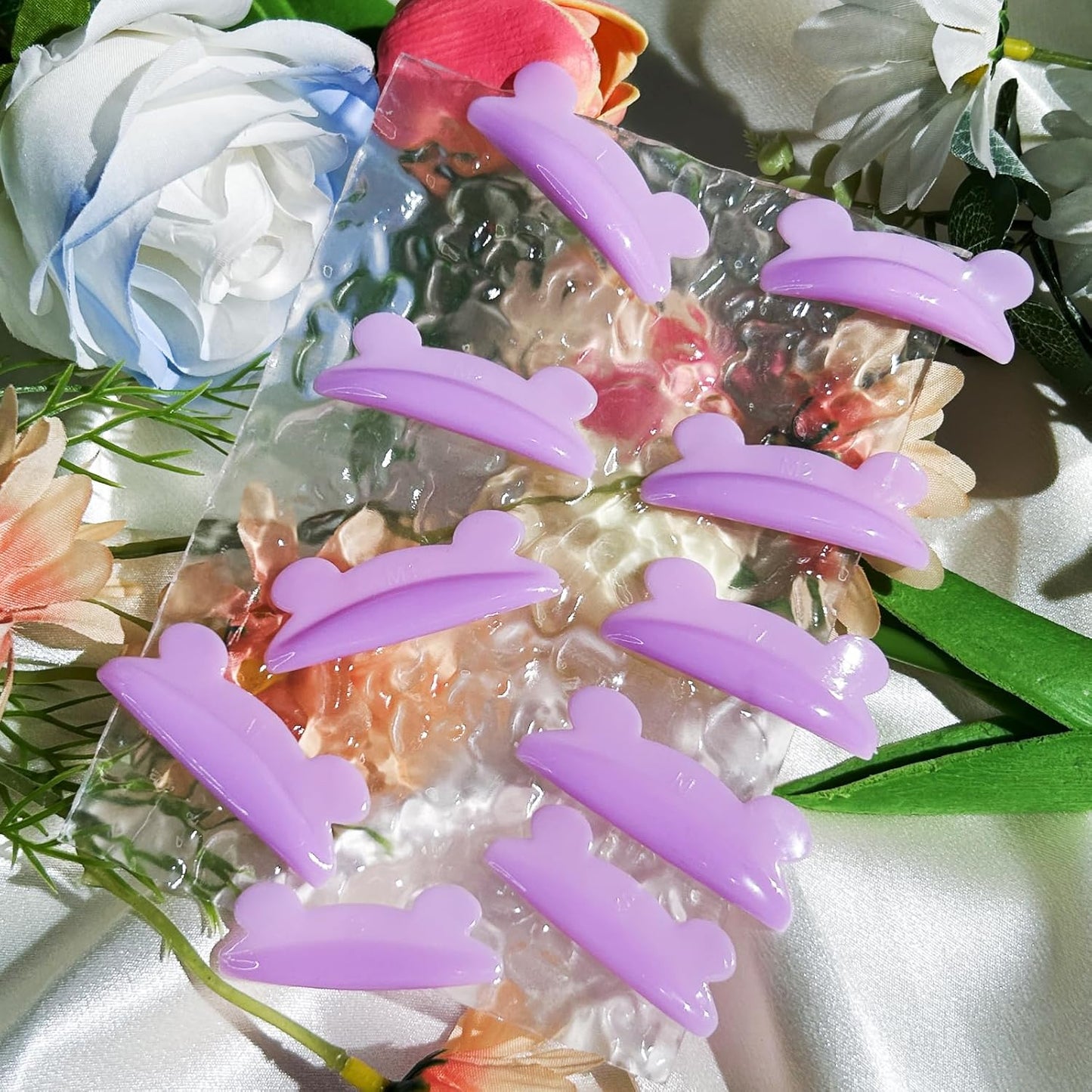 Libeauty Eyelash Perm Pad Cute Mouse Shaped Reusable Eyelash Lift Shield Self Adhesive Super Soft Eyelash Perm Rod 10pcs/5 Sizes Eyelash Perm Tool