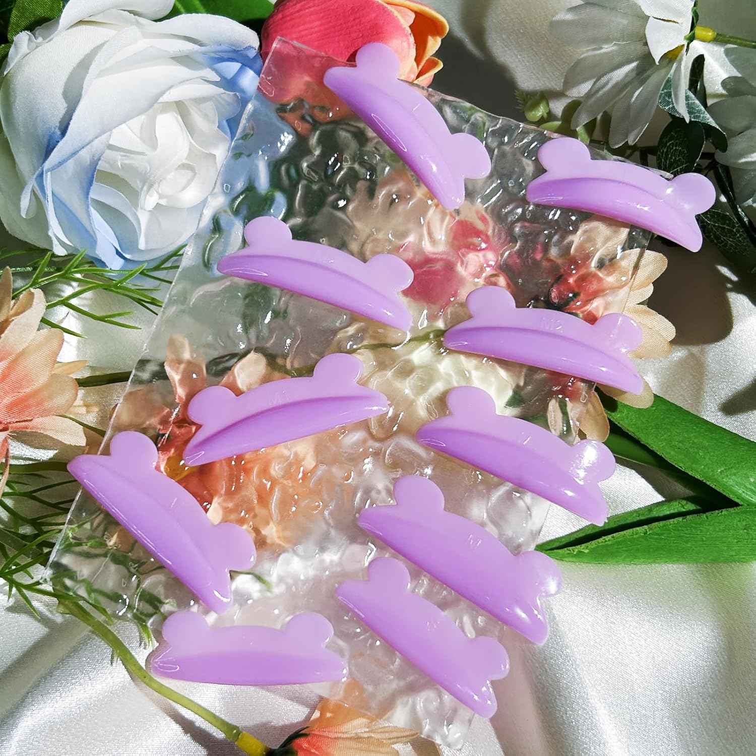 Libeauty Eyelash Perm Pad Cute Mouse Shaped Reusable Eyelash Lift Shield Self Adhesive Super Soft Eyelash Perm Rod 10pcs/5 Sizes Eyelash Perm Tool