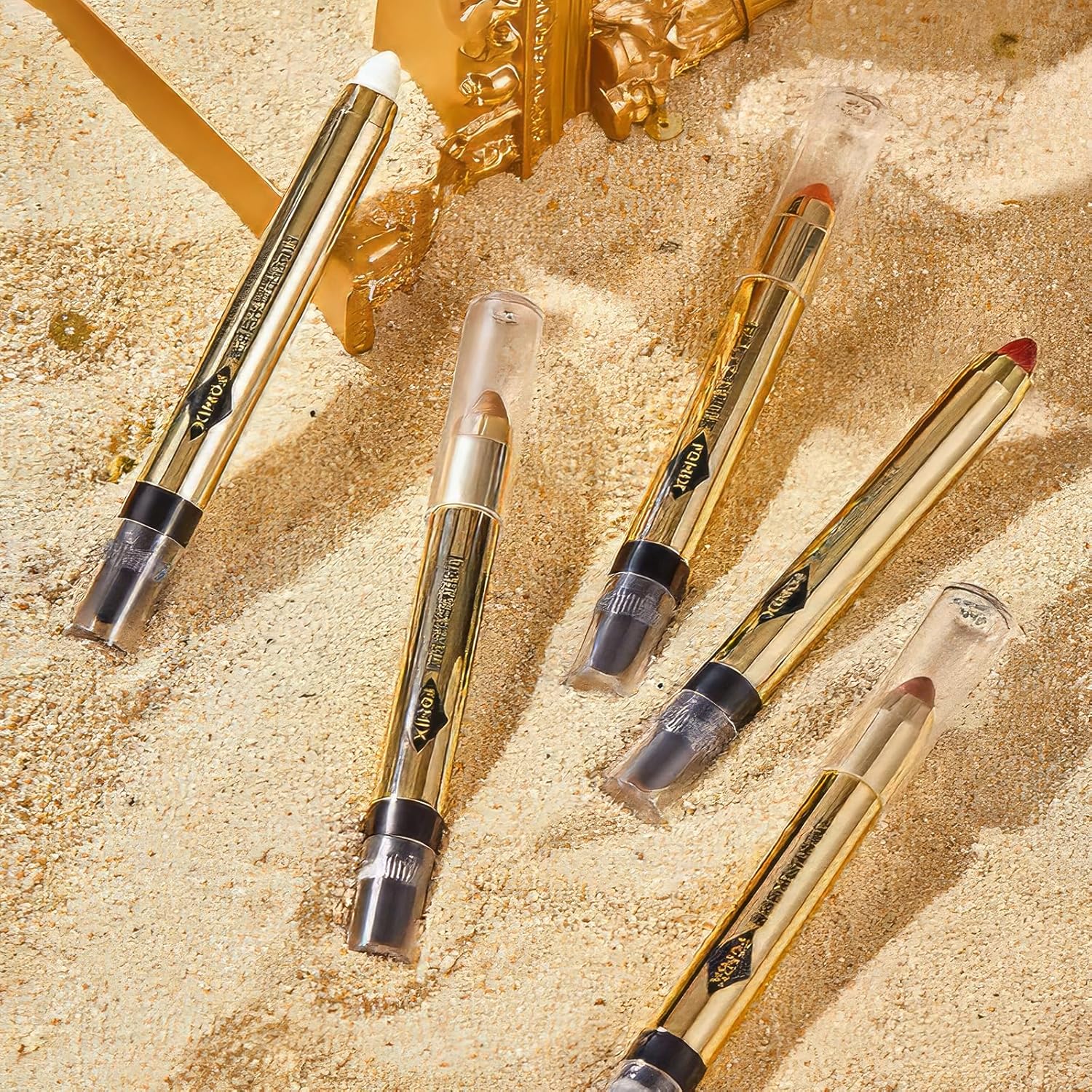 Eyeshadow Pencil Glitter Eyeshadow Stick Crayon Shading Light Eyeshadow Teardrop Bag Eyeshadow Pen Waterproof Highlight Shiny Moisturizing Eyes Multicolor Ends 2g (x1) (03 Milk Tea Brown)