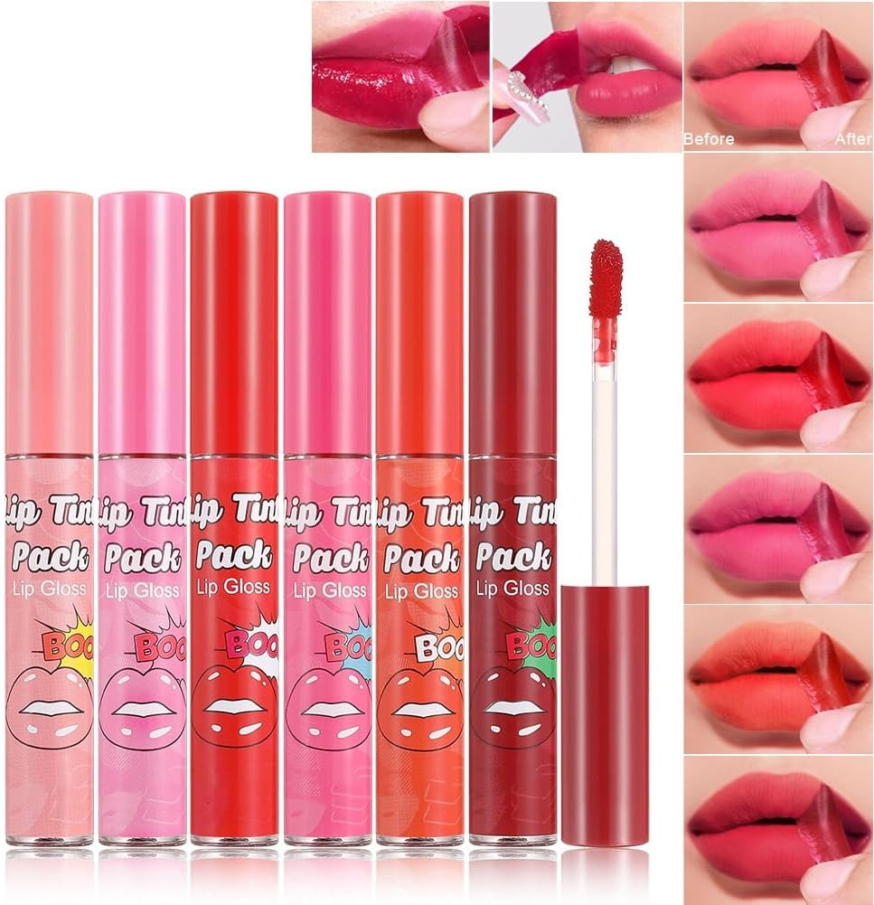 Removable moisturizing lip mask, lip gloss, removable lip stain, liquid lipstick, not easy to fade, easy to color, suitable for beginners, 24 hours waterproof, unique effect(05#)