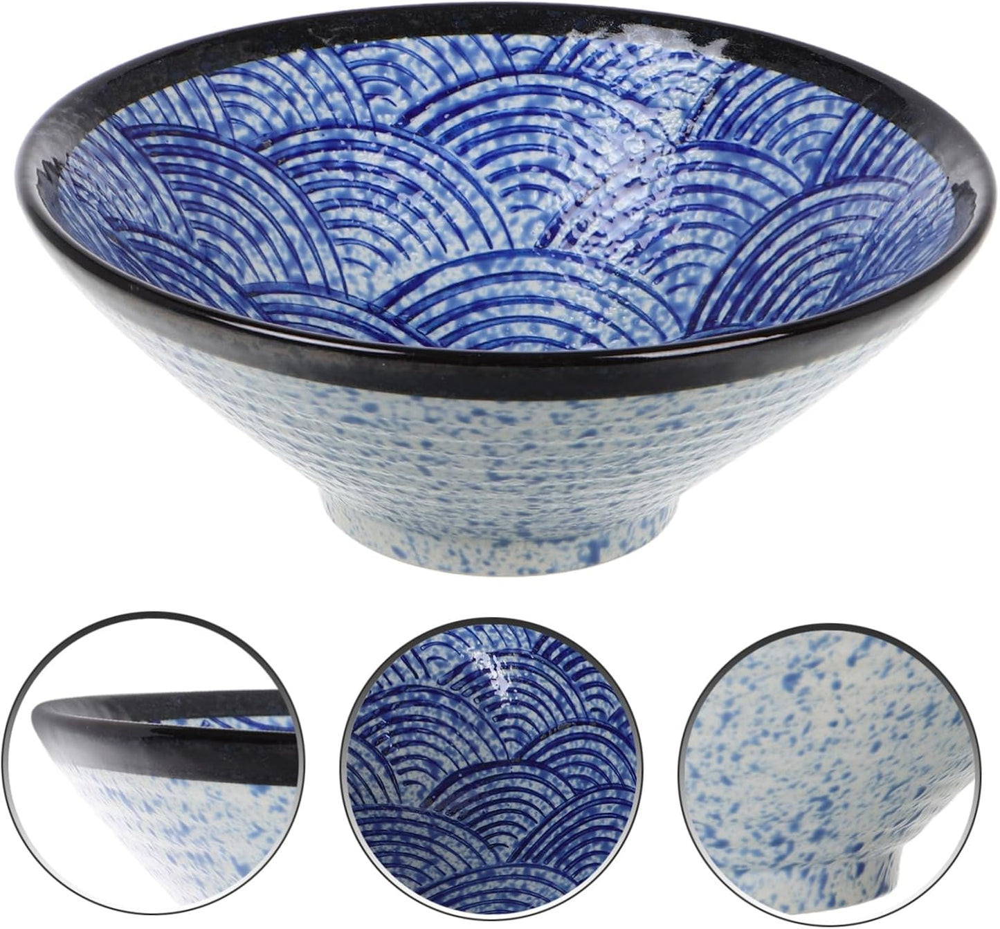 MOLUCKFU Japanese Ramen Bowl Ice Cream Bowl Udon Instant Ramen Bowl Ceramic Bowl Rice Bowl Four Bowl Chinese Soup Bowl Ceramic Korean Bowl Instant Noodle Bowl Porcelain