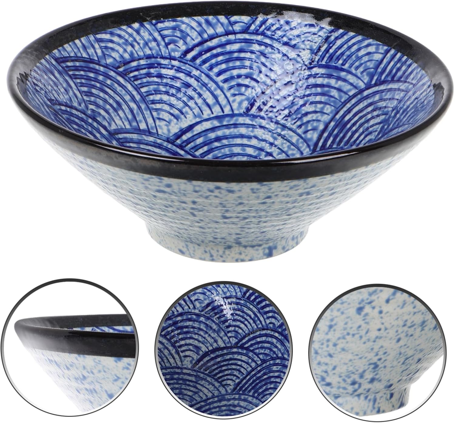 MOLUCKFU Japanese Ramen Bowl Ice Cream Bowl Udon Instant Ramen Bowl Ceramic Bowl Rice Bowl Four Bowl Chinese Soup Bowl Ceramic Korean Bowl Instant Noodle Bowl Porcelain