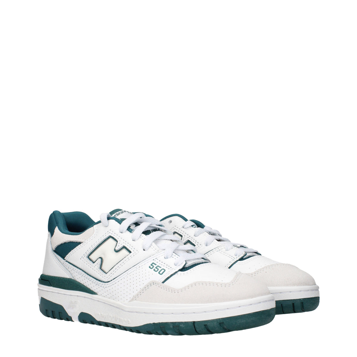 Designer Brand ニューバランス 550 メンズs レザースニーカー ホワイト/フォレスト - Image 8