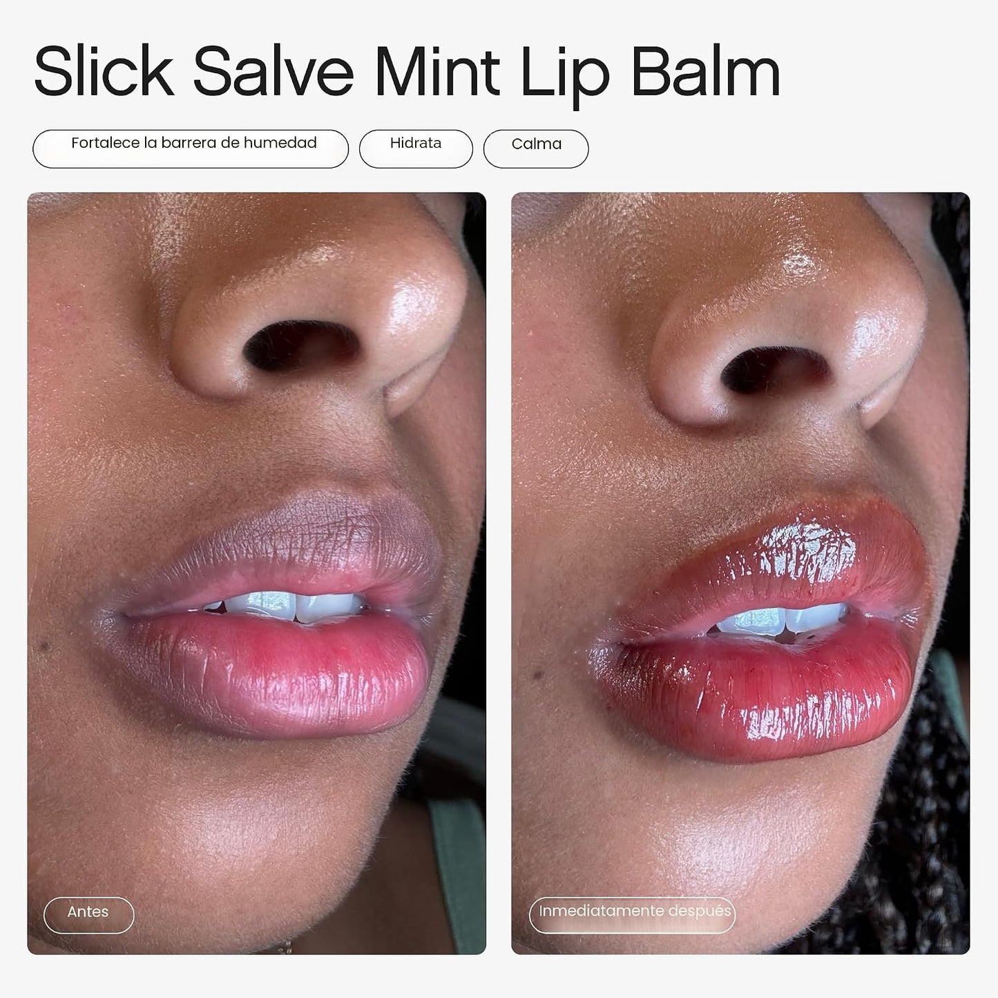 Topicals Slick Salve Mint Glossy Lip Balm | Alivia las molestias, fortalece la barrera y proporciona hidratación y alivio duraderos, fórmula vegana sin parabenos con ácido hialurónico y ceramidas (0.5