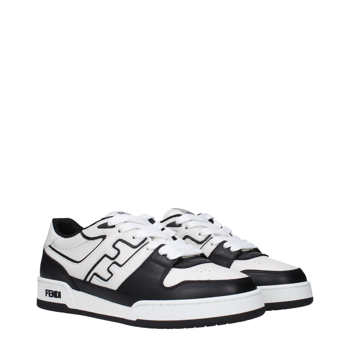 Fendi フェンディスニーカーはマンレザーホワイトとブラックをマッチします - Image 8