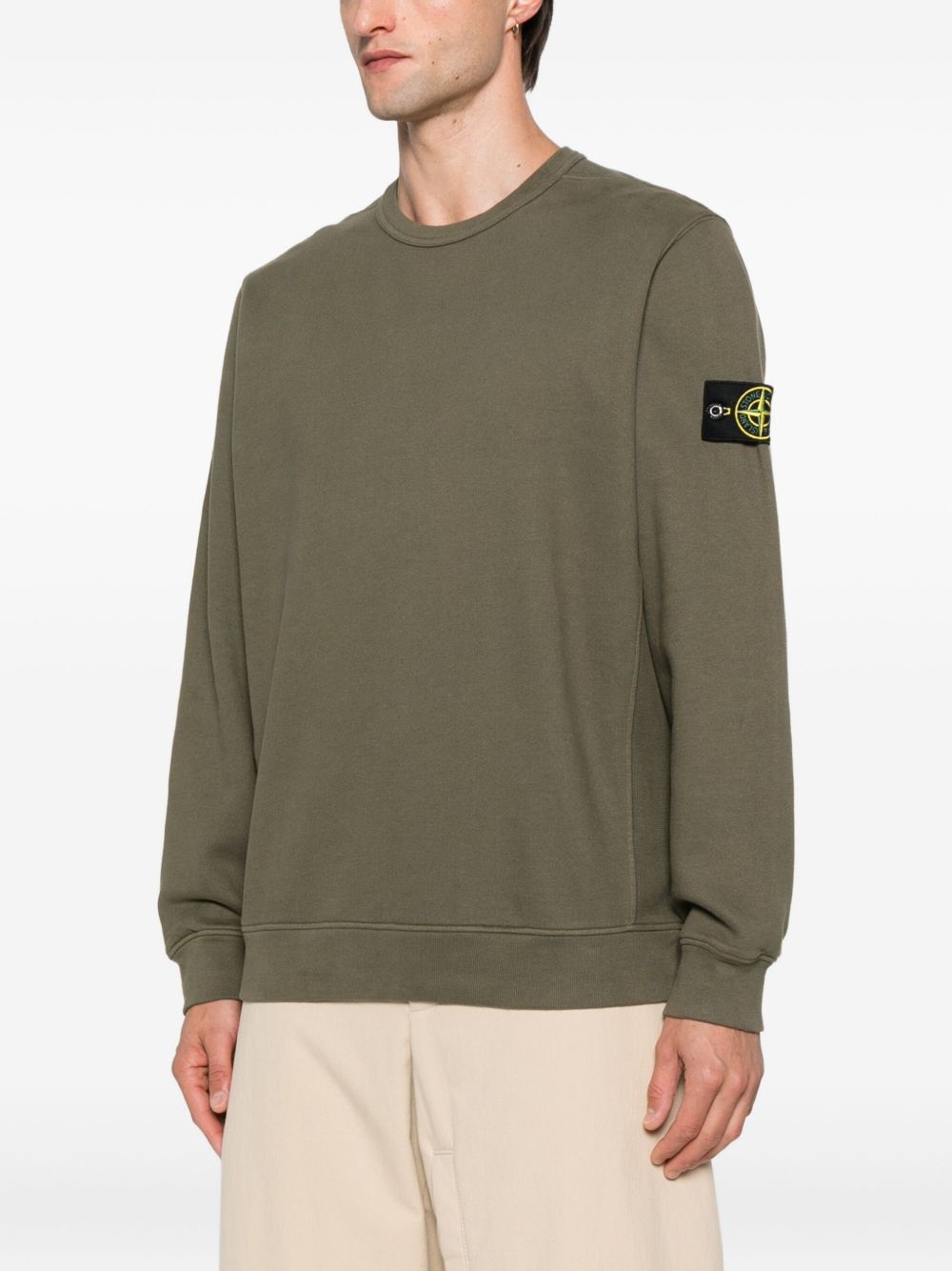 Stone Stone Island Logo Cotton Crewneck Sweatshirt - Image 8