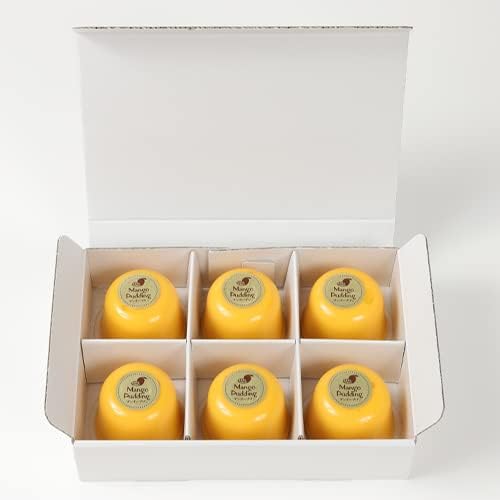 Exclusively Japanese Premium Mango Pudding | 1 Box 6 Pieces (115g x 6 pieces) | [Committed by the Established Yōkan Shop] | High-End Mango Gift Pudding High-End Pudding Gift Pudding Set High-End