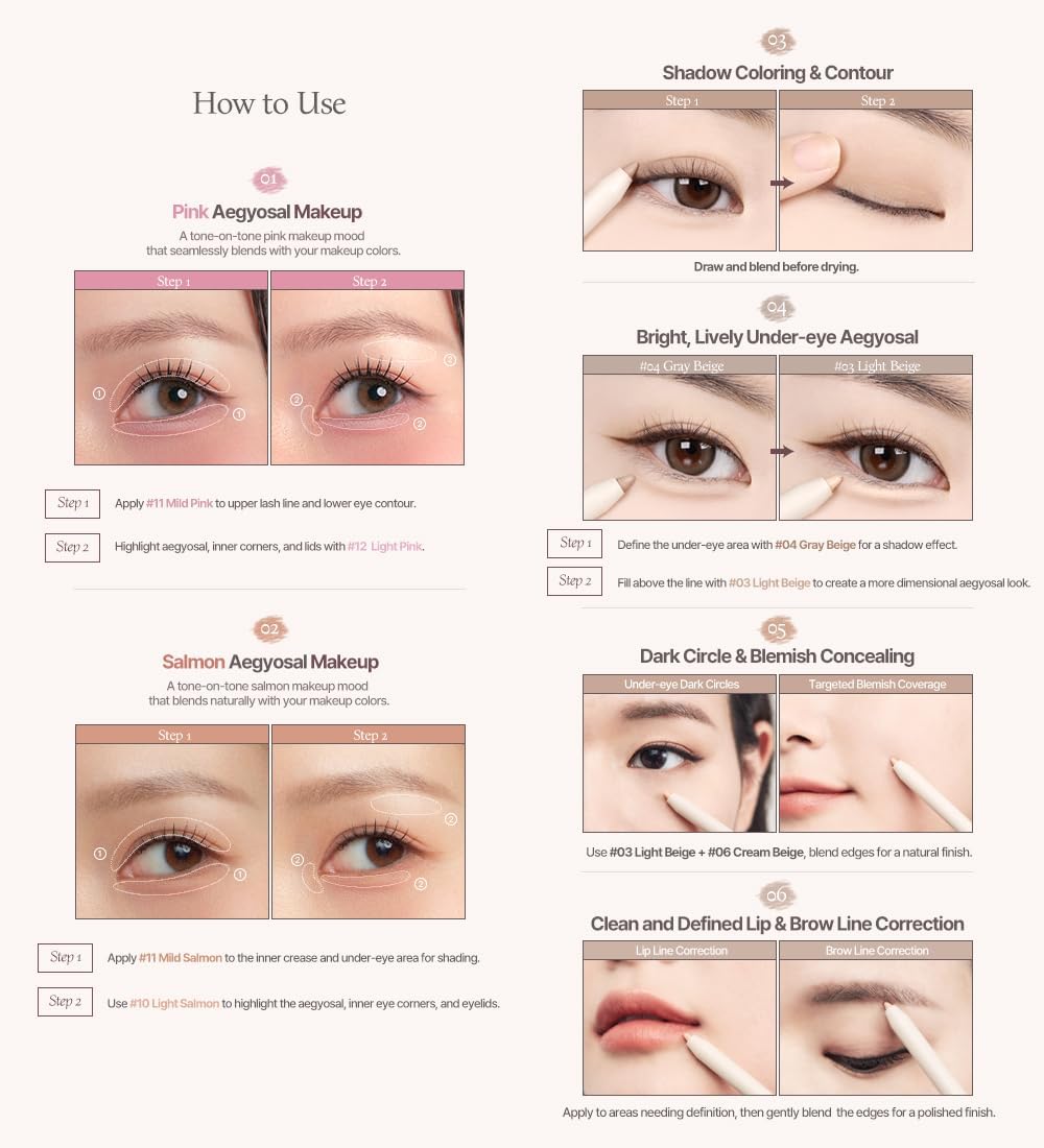 Heart Percent Dot On Mood Gel Eyeliner Pencil Dote On Mood Gel Eyeliner Pencil Waterproof Pencil Eyeliner / Tear Bag / Eyebrow / Concealer High Density Shadow Built-in Sharpener (05. Light Gold)