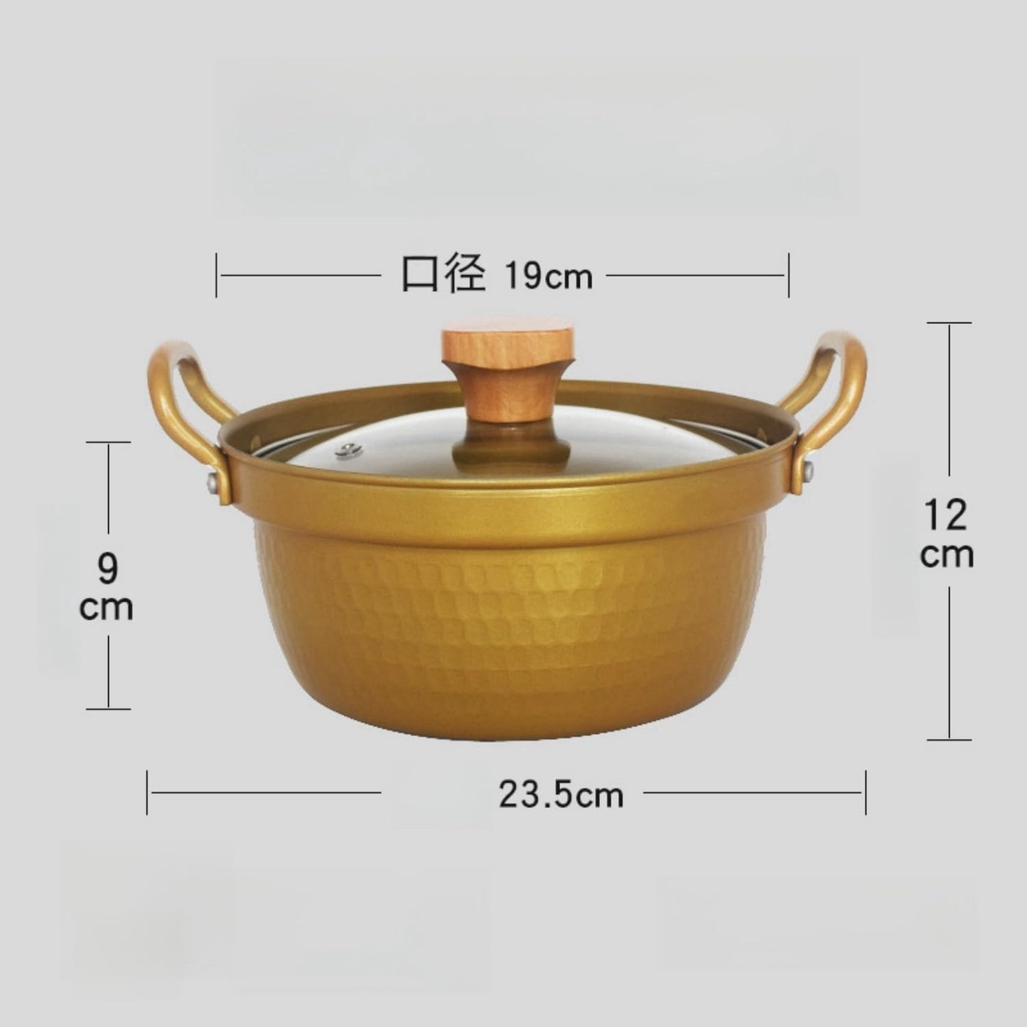 Kiwet Spill Proof Snow Flat Pot, Two-Handed Small Soup Pot, Hammered Pattern Sukiyaki Pot, Instant Ramen Pot, Small Soup Pot, Home Use, Commercial Nabe Udon Pot, Korean Ramen Pot, Kitchen Utensils,