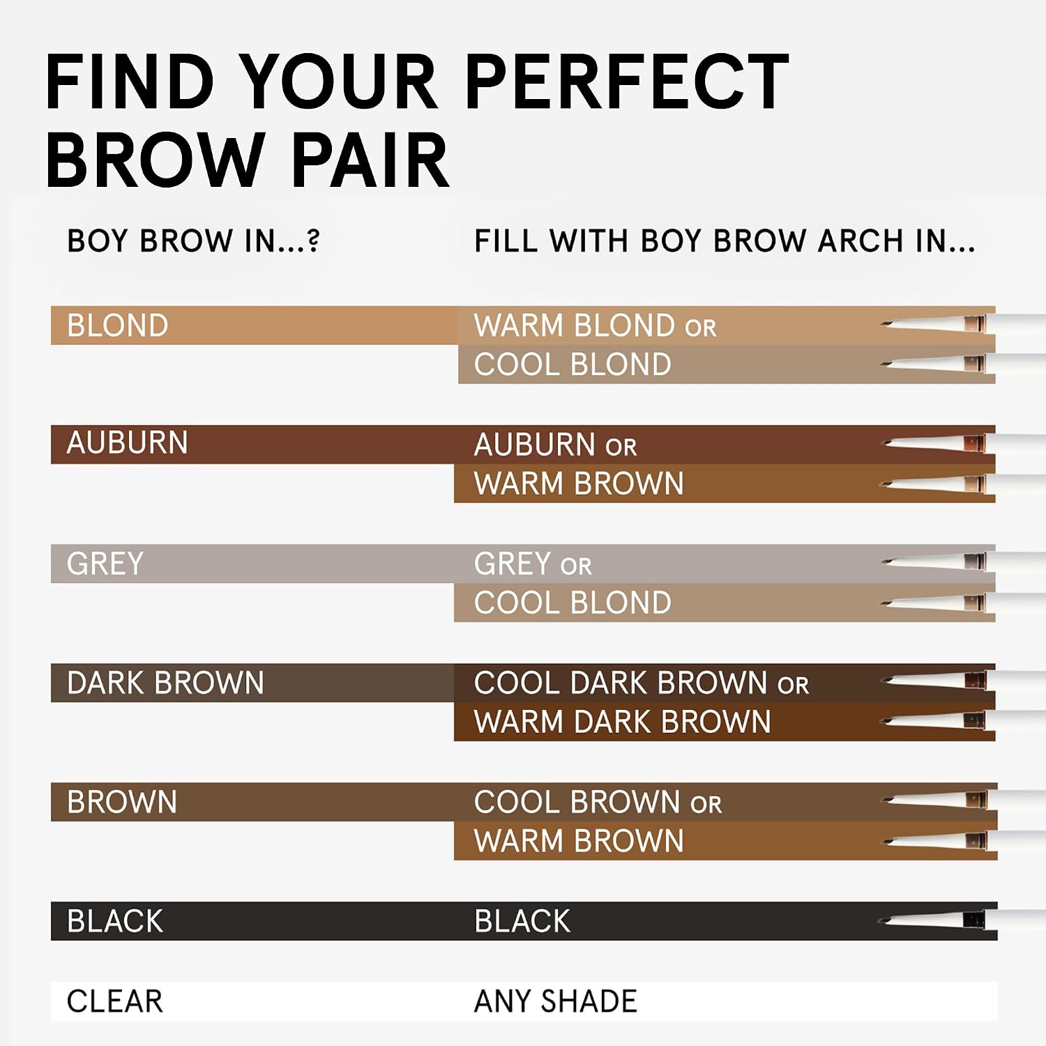 Glossier Boy Brow Arch, Cool Dark Brown Eyebrow Pencil - 2-in-1 Dual-Tip Precision & Fill, Thin Mechanical Brow Pencil, Cream Pomade for Smudge-Resistant Longwear Hair-Like Strokes, Fills Sparse Areas