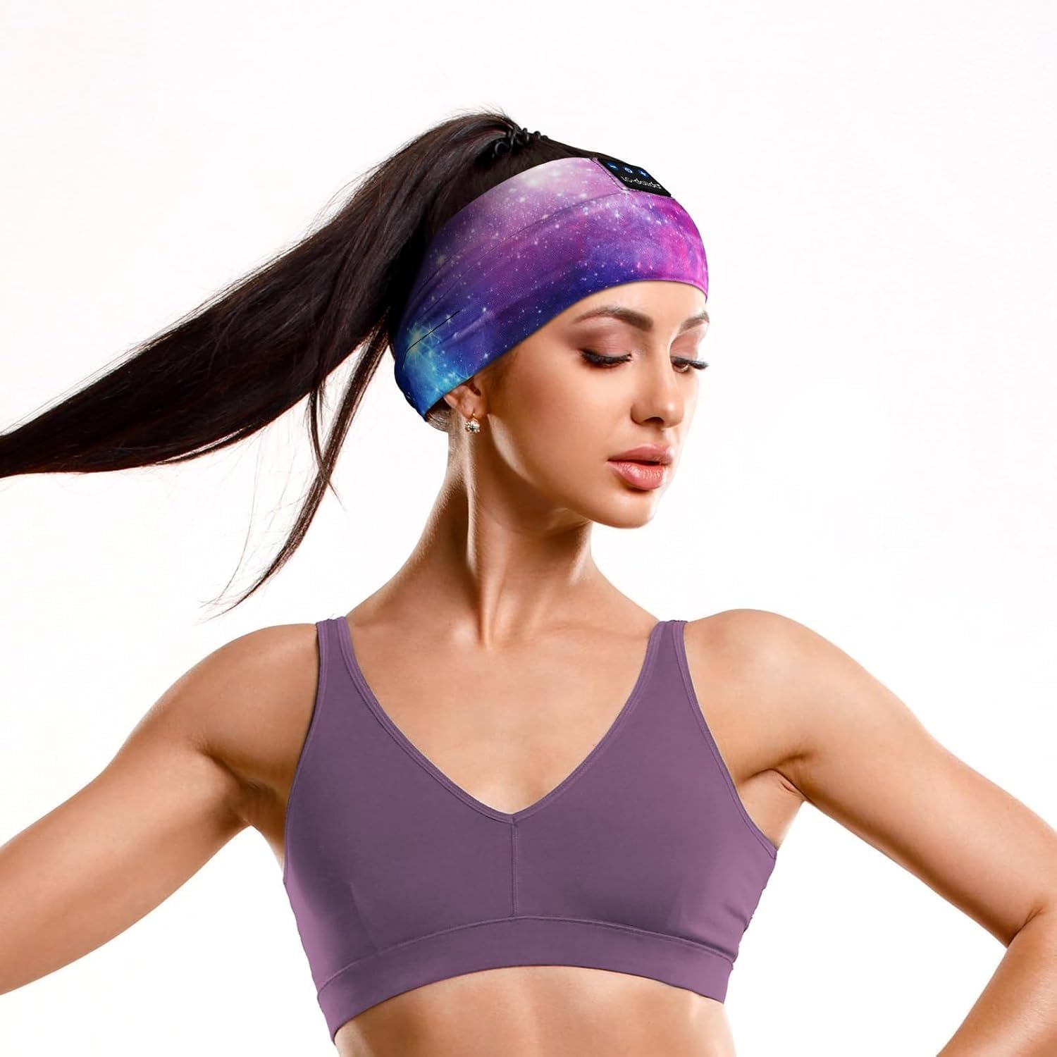 LC-dolida Headband Headphones, Sleep Headphones, Bluetooth Headband for Sleeping, Wireless Headband Headphones with Thin HD Stereo Speaker, Convenient to Use for Side Sleepers, Sports, Yoga, Travel
