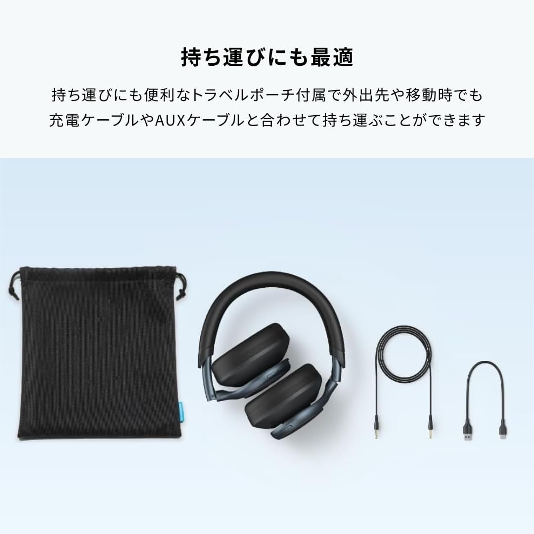 Anker Soundcore Space One (Bluetooth 5.3 Wireless Headphones) Ultra Noise Cancelling 2.0 / Up to 55 Hours Music Playback / LDAC / High Resolution Support (Wireless/Wired), Multi-Point Compatible