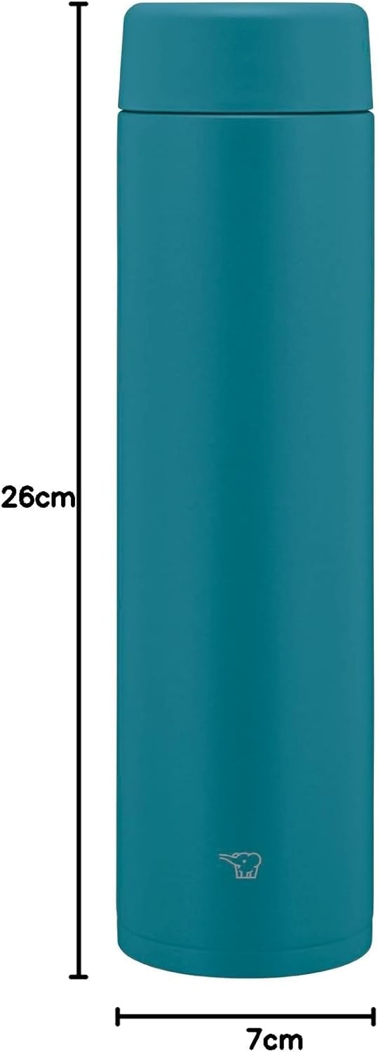 Zojirushi SM-GS72-GM Water Bottle, 720ml Large Capacity, 【Recommended for Sports】, Dishwasher Safe, Seamless Lid, Easy to Clean with Only 2 Parts, Compact, Keeps Hot and Cold, Screw Lid, Deep