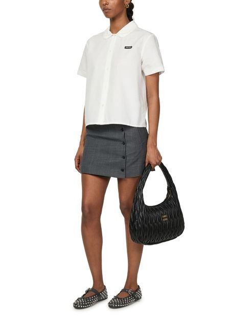 MIU MIU レザー＆ラインストーン付き バレリーナシューズ - Image 8