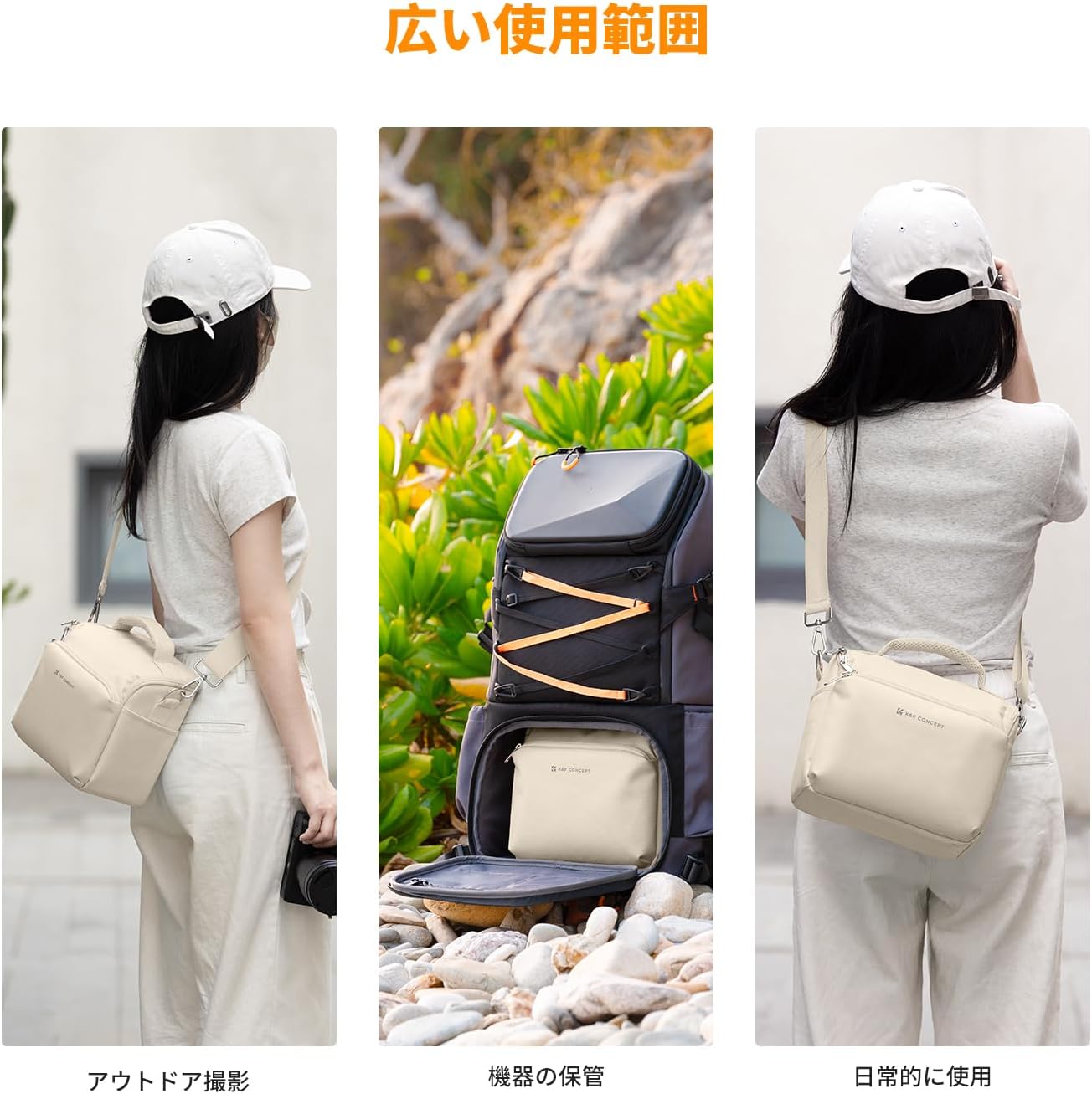 K&F Concept Camera Bag, Shoulder Bag, Camera Shoulder Bag, Stylish, SLR Camera Bag, 5 L Dividers, Water Repellent, Lightweight, Handbag/Shoulder Bag, Storage Bag for Camera Accessories, Small Items,
