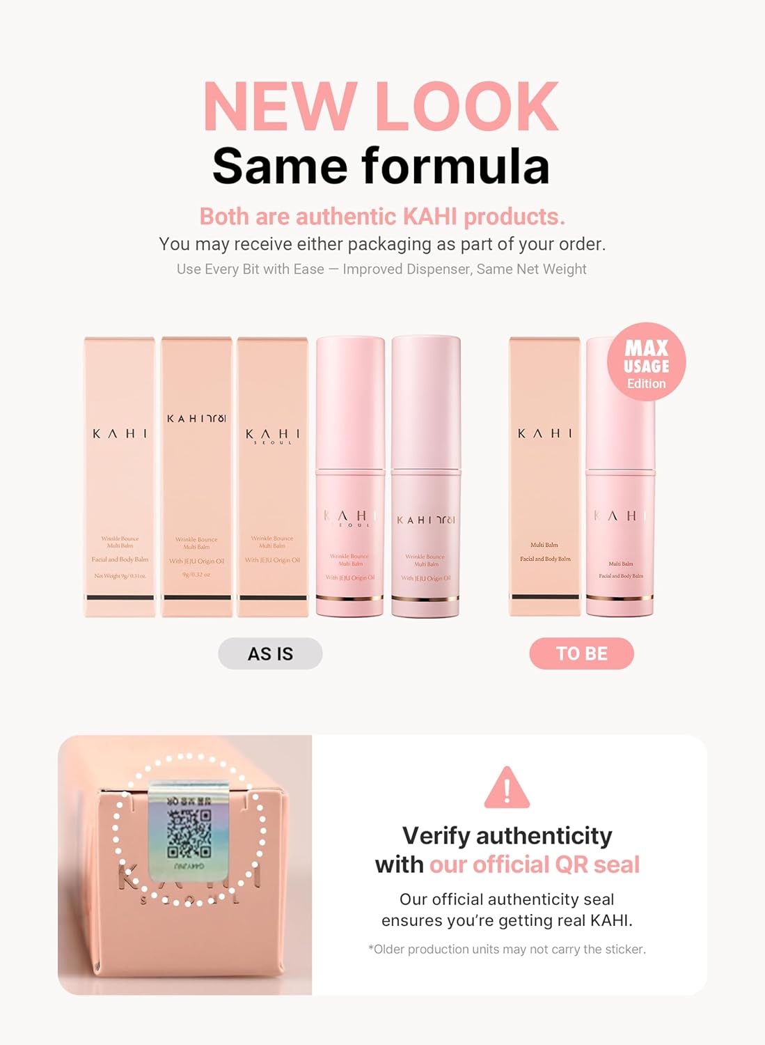 KAHI - Wrinkle Bounce Multi Balm, bálsamo hidratante todo en uno, crema para ojos, crema para el cuello, base de maquillaje y bálsamo hidratante facial en barra, edición Max Usage, 9 ml