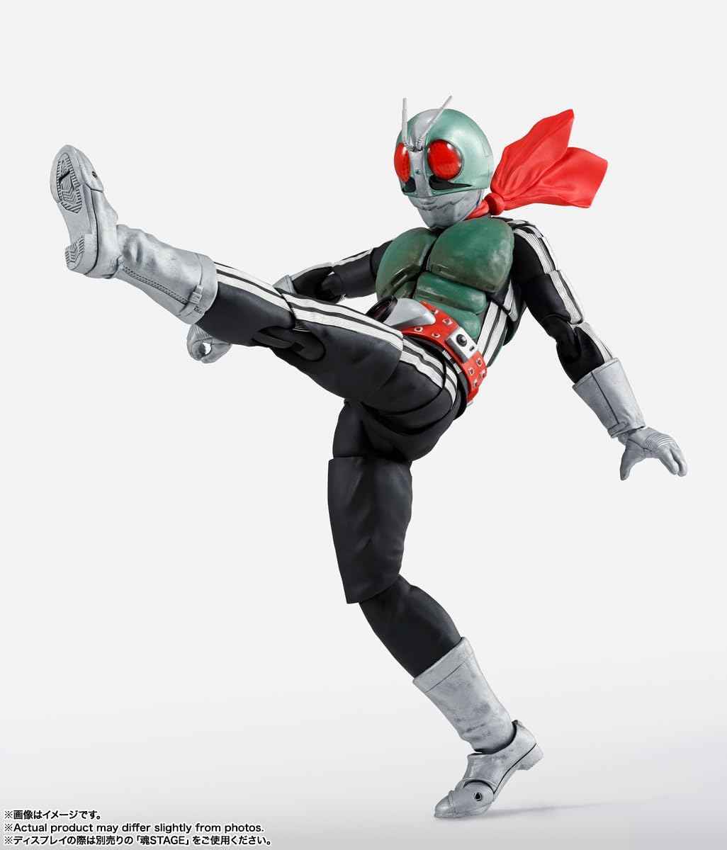 TAMASHII NATIONS S.H. Figuarts (True Bone Carving Process) Kamen Rider New No. 1 Glorious Showa Rider Edition (First Press Limited Base Included) Approx. 5.7 inches (145 mm), PVC & ABS & Fabric