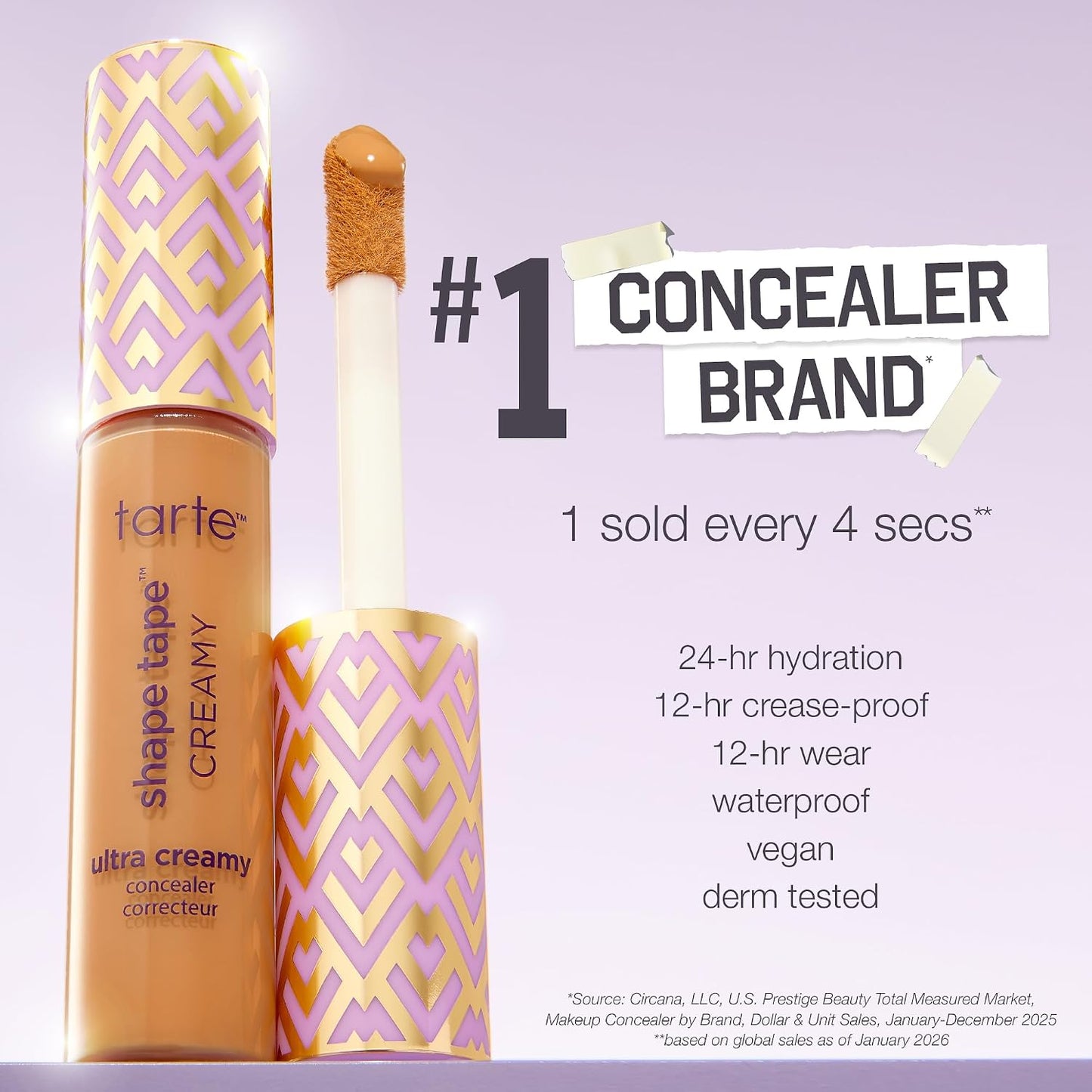 tarte shape tape creamy concealer – Full Coverage Makeup with Built-In Eye Cream, 24HR Hydrating Natural Moisturizing Matte Finish for Redness & Fine Lines, Vegan & Cruelty-Free