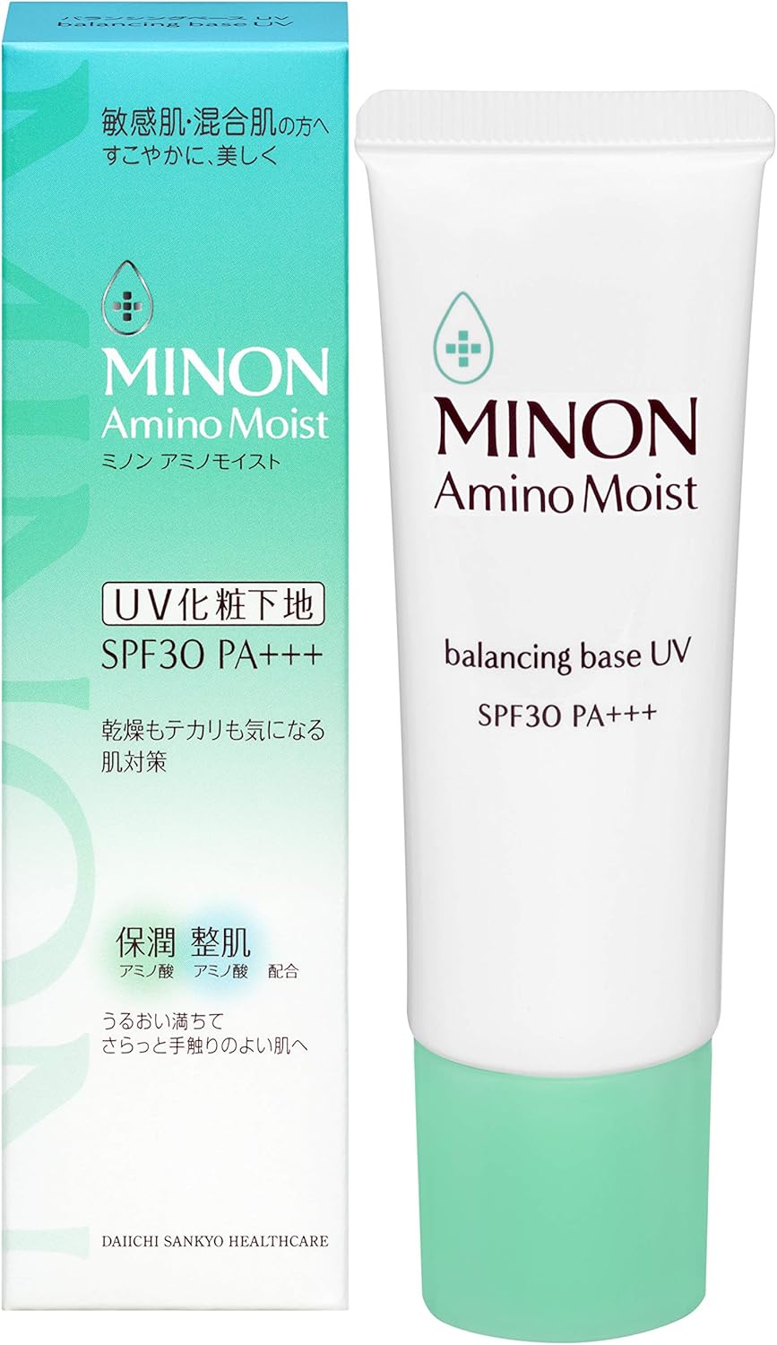 Minon Amino Moist, Balancing Base, UV 0.9 oz (25 g), Sensitive Skin, Mixed Skin, UV Cosmetic Base, Prevents Sebum and Makeup Collapse