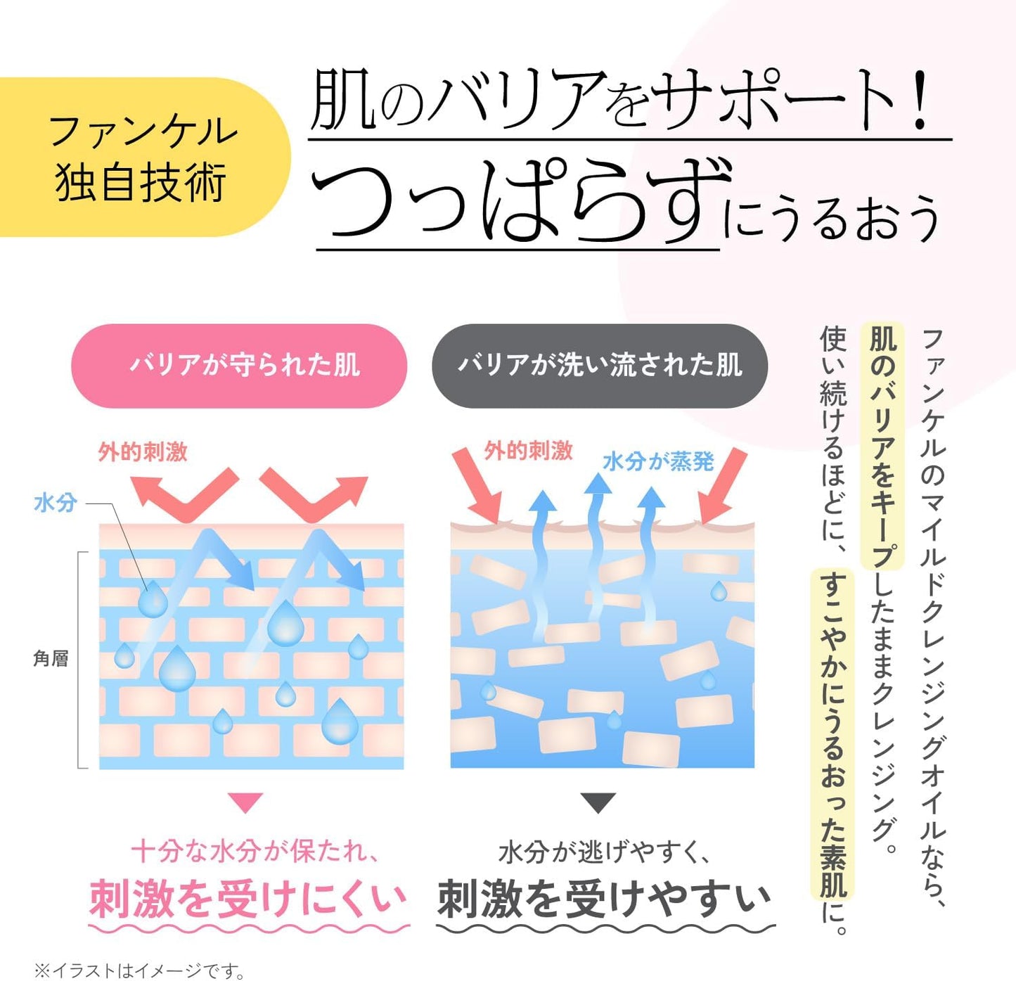 FANCL (New) Mild Cleansing Oil (4.2 fl oz (120 ml) Cleansing Oil, Additive-Free (Makeup Remover / Pore Care), Eyelash Ecure OK